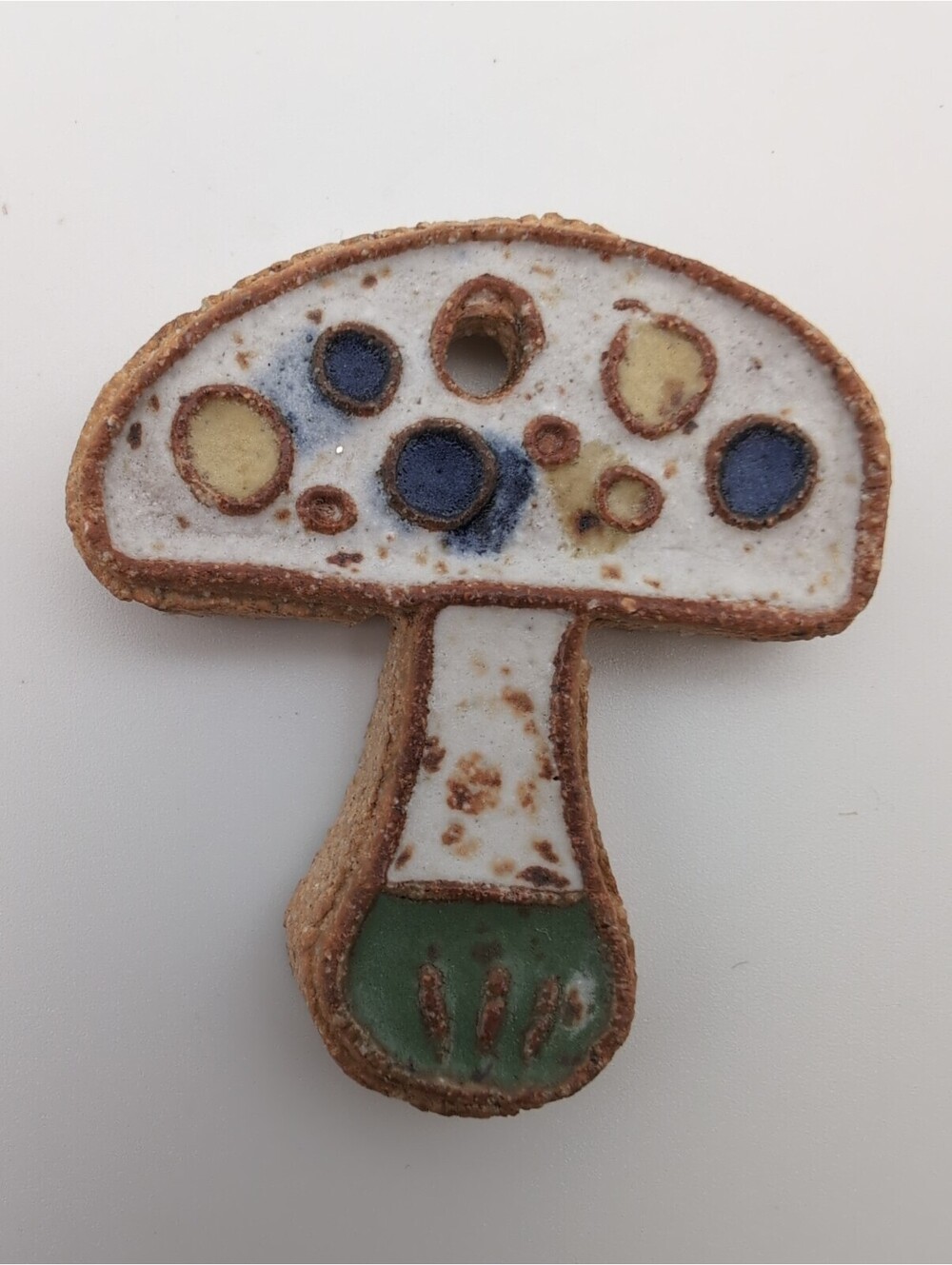 Vintage Ceramic Mushroom Pendant /Ornament St. Andrew's Priory Valyermo, CA